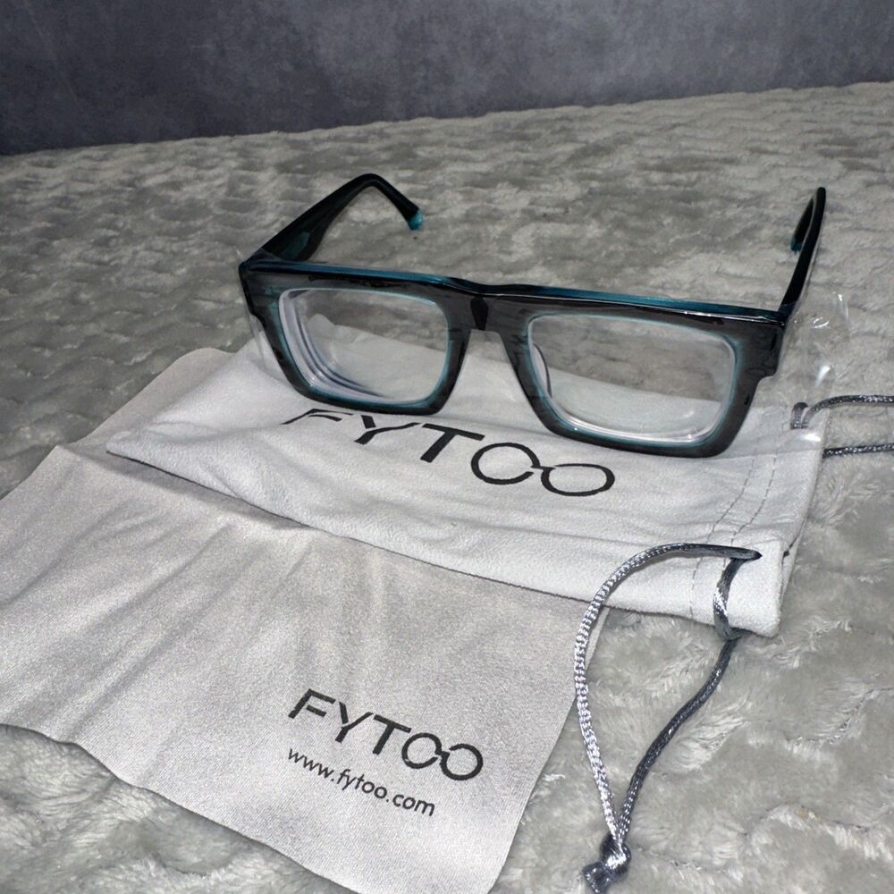FYTOO Eyeglass Frames Enzo FT1709-16 Black Teal Two Tone 54mm 22-154 New
